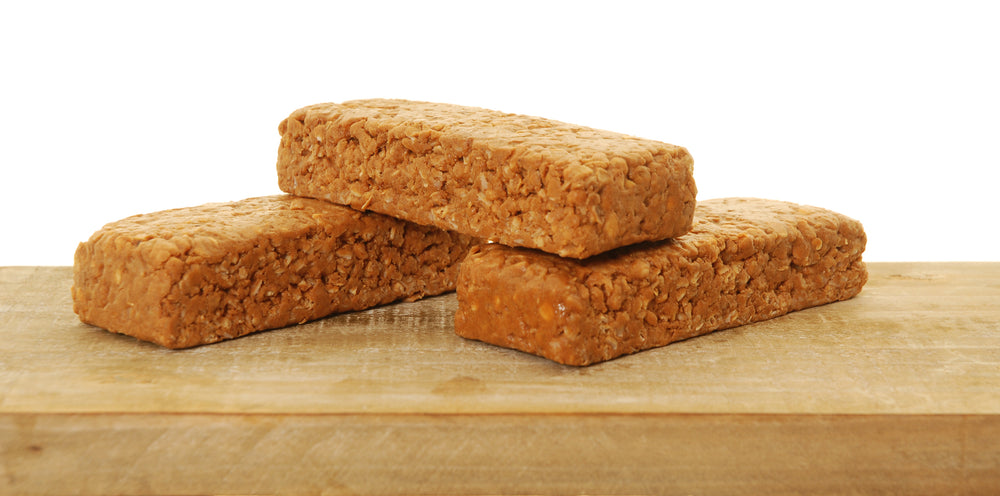 Unwrapped Phoenix Bars showing the soft oat flapjack